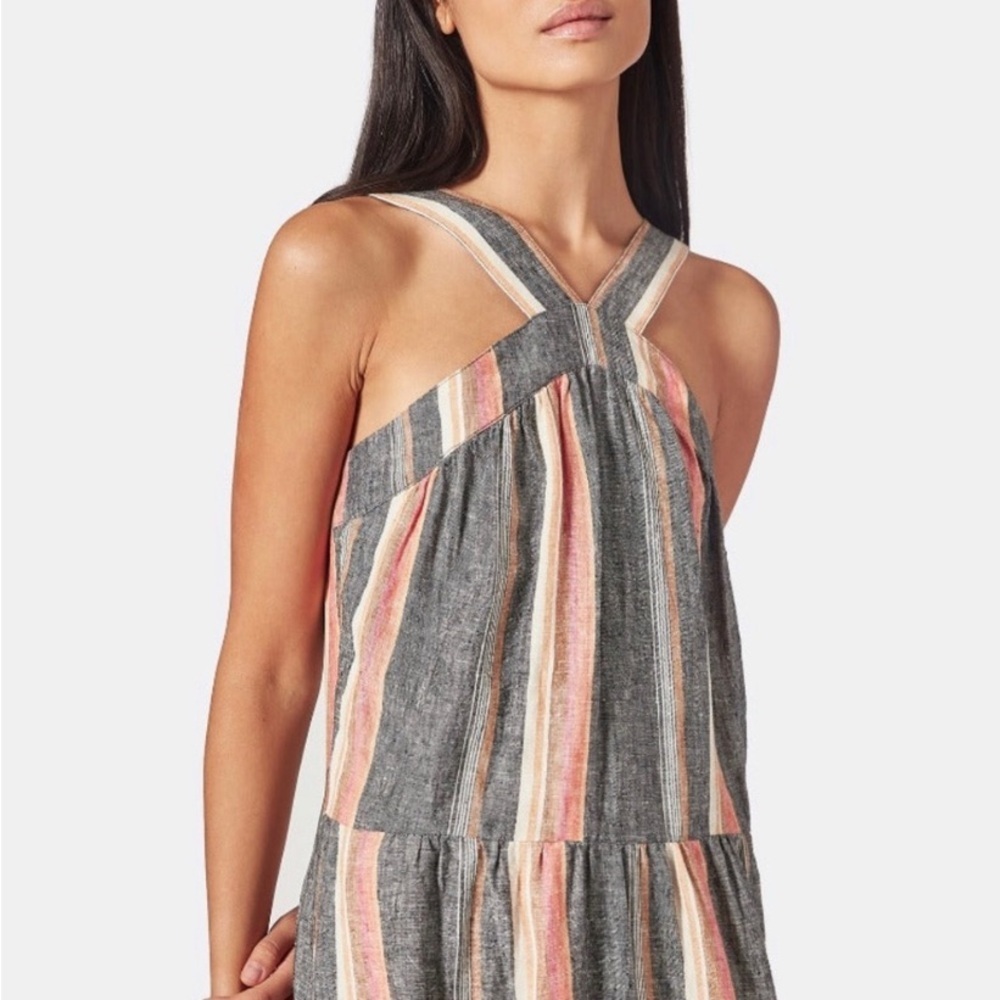 joie Rosabel Halter 100% Linen Tiered Maxi Dress Nordstrom size medium - Picture 4 of 16